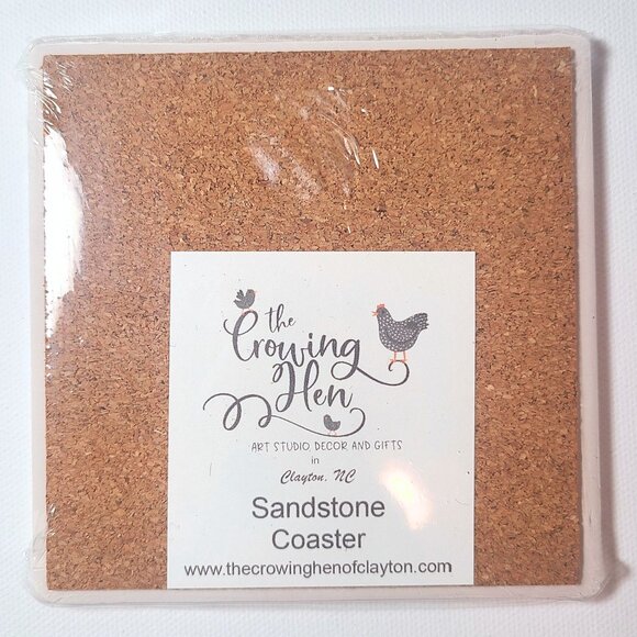 The Crowing Hen - Inspirational Floral Sandstone Coaster – “God is My Refuge" - Picture 3 of 3